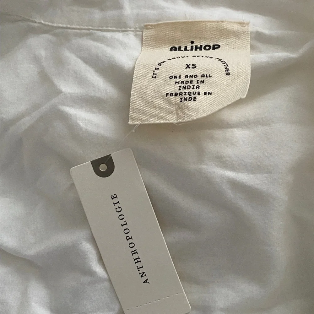 NWT ANTHROPOLOGIE EMBROIDERED SHIRT ALLIHOP DON'T FOLLOW ME I'M LOST TOO size Xs - Picture 6 of 9